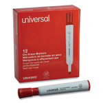 Universal Dry Erase Marker, Broad Chisel Tip, Red, Dozen (UNV43652) View Product Image