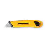 COSCO Plastic Utility Knife with Retractable Blade and Snap Closure, 6" Plastic Handle, Yellow View Product Image