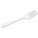 AbilityOne 7340000221315, SKILCRAFT, Plastic Flatware, Type III, Fork, White, 100/Pack (NSN0221315) View Product Image