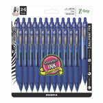 Zebra Z-Grip Ballpoint Pen, Retractable, Medium 1 mm, Blue Ink, Translucent Blue/Blue Barrel, 24/Pack