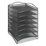 Safco Onyx Steel Mesh Lliterature Sorter, Six Compartments, 10.25 x 12.75 x 15.25, Black