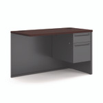 HON 38000 Series Flush Return, Right, 48w x 24d x 29.5h, Mahogany/Charcoal