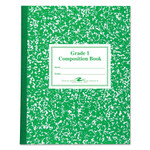 Roaring Spring Grade School Ruled Composition Book, Grade 1 Manuscript Format, Green Marble Cover, (50) 9.75 x 7.75 Sheets