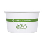 World Centric Paper Bowls, 16 oz, 4.4" Diameter x 3"h, White, 500/Carton (WORBOPA16) View Product Image