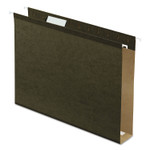 Pendaflex Extra Capacity Reinforced Hanging File Folders with Box Bottom, 2" Capacity, Letter Size, 1/5-Cut Tabs, Green, 25/Box (PFX5142X2)