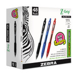 Zebra Z-Grip Ballpoint Pen, Retractable, Medium 1 mm, Assorted Ink and Barrel Colors, 48/Pack (ZEB22048) View Product Image