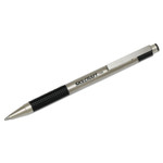 AbilityOne 7520016661050 SKILCRAFT Zebra Ballpoint Pen, Retractable, Fine 0.7 mm, Black Ink, Stainless Steel Barrel, 2/Pack (NSN6661050) View Product Image