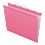 Pendaflex Ready-Tab Colored Reinforced Hanging Folders, Letter Size, 1/5-Cut Tabs, Pink, 20/Box