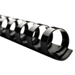 GBC CombBind Standard Spines, 1" Diameter, 225 Sheet Capacity, Black, 100/Box