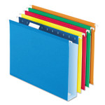 Pendaflex Extra Capacity Reinforced Hanging File Folders with Box Bottom, 2" Capacity, Letter Size, 1/5-Cut Tab, Assorted Colors,25/BX