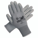 MCR Safety Ultra Tech TaCartonile Dexterity Work Gloves, White/Gray, Large, 12 Pairs