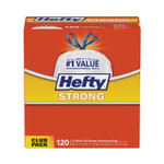Hefty Strong Tall Kitchen Drawstring Bags, 13 gal, 0.9 mil, 23.75" x 27", White, 120 Bags/Box, 3 Boxes/Carton (PCTE84562CT) View Product Image