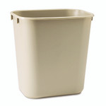 Rubbermaid Commercial Deskside Plastic Wastebasket, 3.5 gal, Plastic, Beige