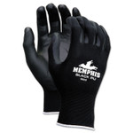 MCR Safety Economy PU Coated Work Gloves, Black, Medium, Dozen