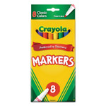 Crayola Non-Washable Marker, Fine Bullet Tip, Assorted Classic Colors, 8/Pack