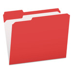 Pendaflex Double-Ply Reinforced Top Tab Colored File Folders, 1/3-Cut Tabs: Assorted, Letter Size, 0.75" Expansion, Red, 100/Box (PFXR15213RED) View Product Image