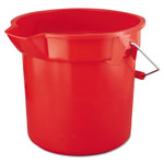 Rubbermaid Commercial BRUTE Round Utility Pail, 14 qt, Plastic, Red, 12" dia (RCP2614RED) View Product Image