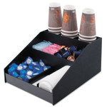 Vertiflex Commercial Grade Horizontal Condiment Organizer, 9 Compartments, 12 x 16 x 7.5, Black (VRTVFCC1200) View Product Image