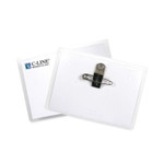 C-Line Name Badge Kits, Top Load, 4 x 3, Clear, Combo Clip/Pin, 50/Box (CLI95743) View Product Image