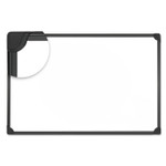 Universal Design Series Deluxe Magnetic Steel Dry Erase Marker Board, 24 x 18, White Surface, Black Aluminum/Plastic Frame (UNV43024) View Product Image