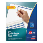 Avery Print and Apply Index Maker Clear Label Dividers, 3-Tab, White Tabs, 11 x 8.5, White, 25 Sets (AVE11445) View Product Image