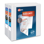 Avery Heavy-Duty Non Stick View Binder with DuraHinge and Slant Rings, 3 Rings, 4" Capacity, 11 x 8.5, White, 2/Pack (AVE79875) View Product Image