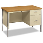 HON 34000 Series Right Pedestal Desk, 45.25" x 24" x 29.5", Harvest/Putty