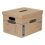 Bankers Box SmoothMove Classic Moving/Storage Boxes, Half Slotted Container (HSC), Small, 12" x 15" x 10", Brown/Blue, 20/Carton View Product Image