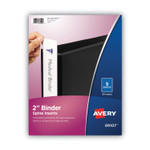 Avery Binder Spine Inserts, 2" Spine Width, 4 Inserts/Sheet, 5 Sheets/Pack (AVE89107) View Product Image