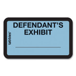 Tabbies Legal Exhibit Labels, Defendant's Exhibit, 1.63 x 1, Blue, 9/Sheet, 28 Sheets/Pack, 252 Labels/Pack (TAB58093) View Product Image