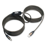 Tripp Lite USB 2.0 Active Repeater Cable, A to B (M/M), 25 ft, Black View Product Image