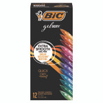 BIC Gel-ocity Quick Dry Gel Pen, Retractable, Fine 0.7 mm, Assorted Ink and Barrel Colors, Dozen BICRGLCGA11AST