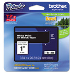 Brother P-Touch TZe Standard Adhesive Laminated Labeling Tape, 0.94" x 26.2 ft, White on Black (BRTTZE355) View Product Image