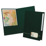 Oxford Monogram Series Business Portfolio, Premium Cover Stock, 0.5" Capacity, 11 x 8.5, Green w/Embossed Gold Foil Accents, 4/Pack (OXF04164) View Product Image