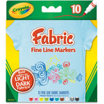 Crayola Fabric Markers, Fine Line, Nontoxic, 10/ST, Assorted (CYO588626) View Product Image