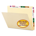 Smead Heavyweight Manila End Tab Conversion File Folders, Straight Tabs, Letter Size, 0.75" Expansion, Manila, 100/Box (SMD24190) View Product Image