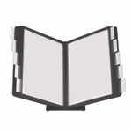 Durable VARIO Document Holder, 10 Panels 15.5 x 6.5 x 10.75, Black Borders