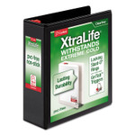 Cardinal XtraLife ClearVue Non-Stick Locking Slant-D Ring Binder, 3 Rings, 3" Capacity, 11 x 8.5, Black (CRD26331) View Product Image