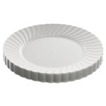 WNA Classicware Plastic Dinnerware, Plates, 9" dia, White, 12/Bag, 15 Bags/Carton