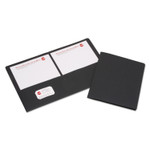 AbilityOne 7510015552905 SKILCRAFT Double Pocket Portfolio, 0.38" Capacity, 11 x 8.5, Black, 25/Box (NSN5552905) View Product Image