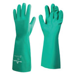 SHOWA Nitrile Disposable Gloves, Gauntlet Cuff, Unlined Lined, Size 10/X-Large, Green View Product Image
