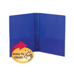 Smead Poly Two-Pocket Folder with Fasteners, 180-Sheet Capacity, 11 x 8.5, Blue, 25/Box (SMD87726) View Product Image