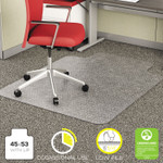 deflecto EconoMat Occasional Use Chair Mat for Low Pile Carpet, 45 x 53, Wide Lipped, Clear