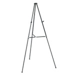 Quartet Lightweight Telescoping Tripod Easel, Adjusts 38" to 66" High, Aluminum, Black (QRT51E) View Product Image