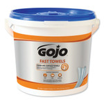 Gojo Fast Wipes Hand Cleaning Towels Case, Citrus, Wet Wipe, 4 Buckets Per Case, 130 Wipers Per Bucket (315-6298-04)