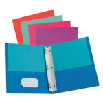Oxford Twisted Twin Smooth Pocket Folder w/Fasteners, 100-Sheet Capacity, 11 x 8.5, Assorted Solid Colors, 10/Pack (OXF51276) View Product Image