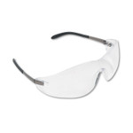 MCR Safety Blackjack Wraparound Safety Glasses, Chrome Plastic Frame, Clear Lens, 12/Box