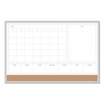 U Brands 4N1 Magnetic Dry Erase Combo Board, 35 x 23, Tan/White Surface, Silver Aluminum Frame (UBR3891U0001) View Product Image