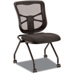 Alera Elusion Mesh Nesting Chairs, Supports Up to 275 lb, 18.1" Seat Height, Black Seat, Black Back, Black Base, 2/Carton (ALEEL4915) View Product Image
