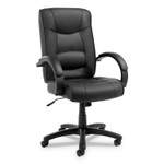 Alera Strada Series High-Back Swivel/Tilt Top-Grain Leather Chair, Supports Up to 275 lb, 17.91" to 21.85" Seat Height, Black (ALESR41LS10B) View Product Image